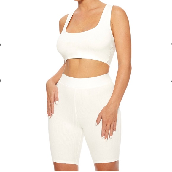 LAST ONE Naked Wardrobe Ribbed racerback short set - Picture 3 of 7